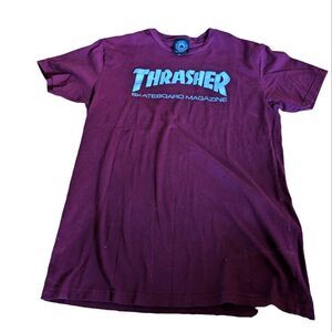 🛍️ THRASHER WOMENS MEDIUM MAROON SKATEBOARD MAGAZINE TEE SHIRT